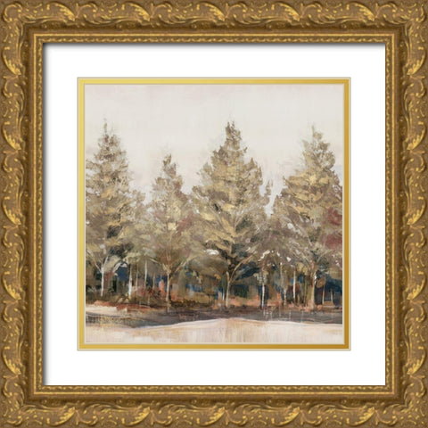 Gold Forest II  Gold Ornate Wood Framed Art Print with Double Matting by Ian C