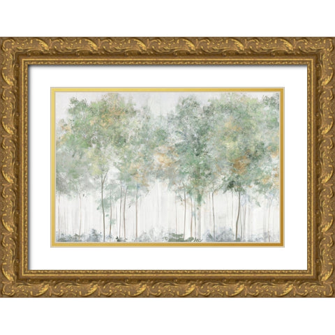 Green Wonderland  Gold Ornate Wood Framed Art Print with Double Matting by Ian C