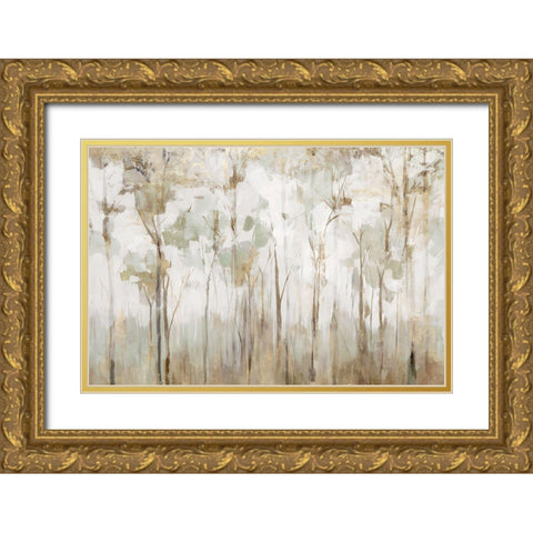 Woodland Forest Lookout  Gold Ornate Wood Framed Art Print with Double Matting by Ian C