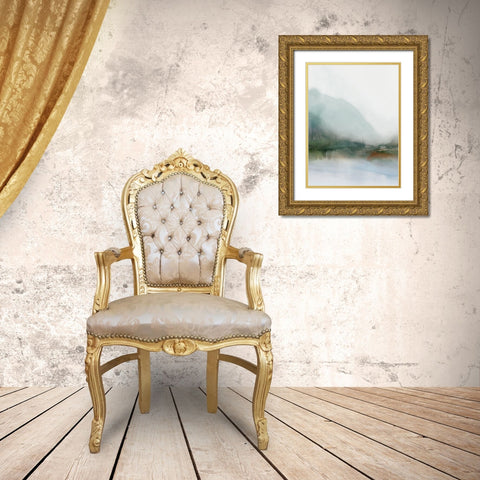 Sapphire Lake I  Gold Ornate Wood Framed Art Print with Double Matting by Ian C