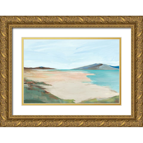 Sunny Beach Shore I Gold Ornate Wood Framed Art Print with Double Matting by Ian C