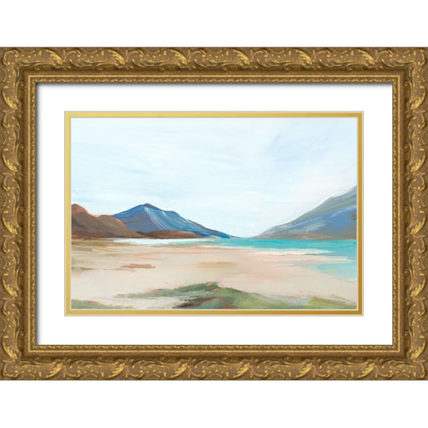 Sunny Beach Shore II Gold Ornate Wood Framed Art Print with Double Matting by Ian C