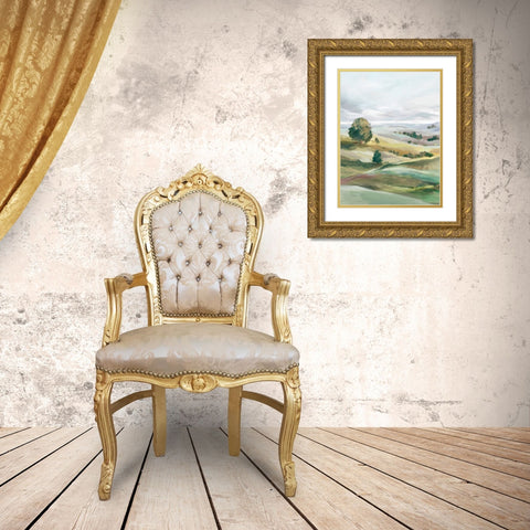 Green Pastures I Gold Ornate Wood Framed Art Print with Double Matting by Ian C