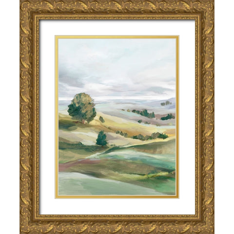 Green Pastures I Gold Ornate Wood Framed Art Print with Double Matting by Ian C