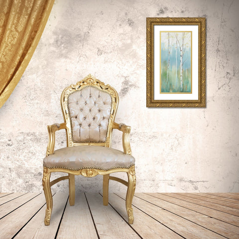 Birch Harmonies I Gold Ornate Wood Framed Art Print with Double Matting by Ian C