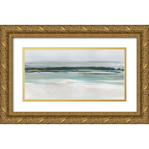 Serenity by the Lake Gold Ornate Wood Framed Art Print with Double Matting by Ian C