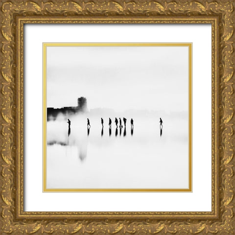 A Long Walk Gold Ornate Wood Framed Art Print with Double Matting by Beddoes, Ingrid