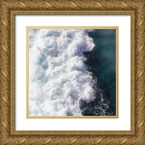 Midnight Blue Wave Gold Ornate Wood Framed Art Print with Double Matting by Beddoes, Ingrid