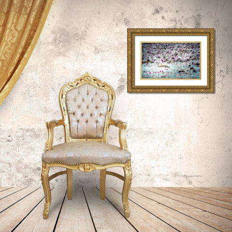 Flowers in the Creek Gold Ornate Wood Framed Art Print with Double Matting by Valner, Jessica