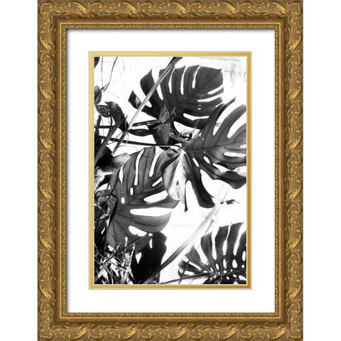 Tropical Leaves IIIÂ  Gold Ornate Wood Framed Art Print with Double Matting by Stalus, Judy