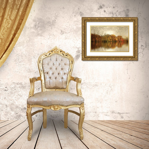 Floating Foliage Gold Ornate Wood Framed Art Print with Double Matting by Jenney, Jessica