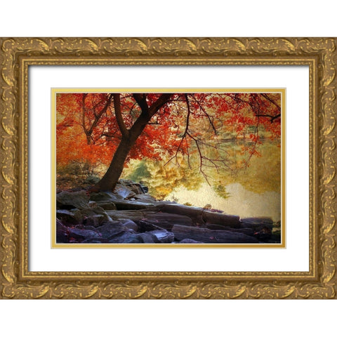 Under the Maple Gold Ornate Wood Framed Art Print with Double Matting by Jenney, Jessica
