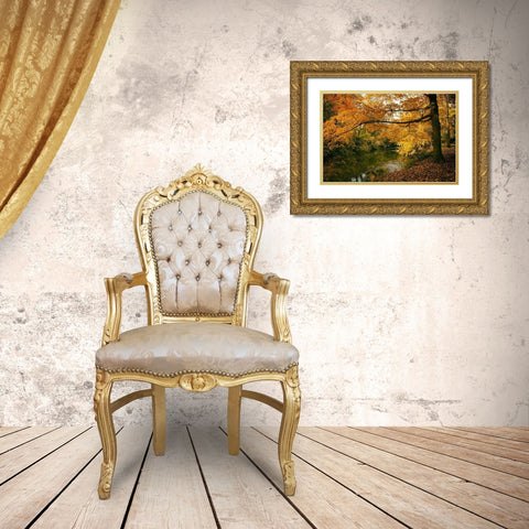 Autumn Gold Gold Ornate Wood Framed Art Print with Double Matting by Jenney, Jessica