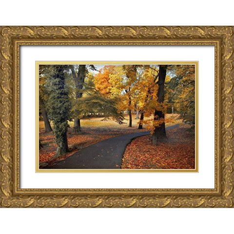 Entrance to Autumn Gold Ornate Wood Framed Art Print with Double Matting by Jenney, Jessica