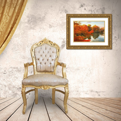 Autumn Splendor Gold Ornate Wood Framed Art Print with Double Matting by Jenney, Jessica