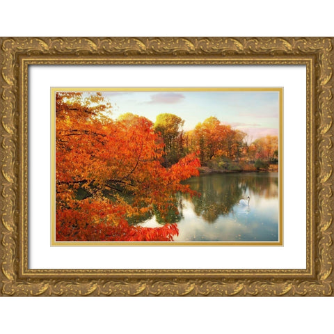 Autumn Splendor Gold Ornate Wood Framed Art Print with Double Matting by Jenney, Jessica