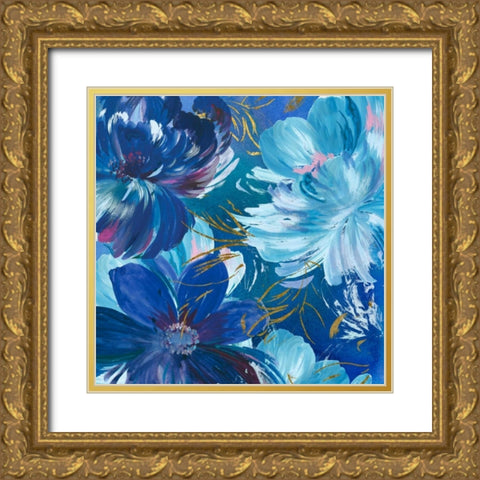 Midnight Floral II Gold Ornate Wood Framed Art Print with Double Matting by Jensen, Asia