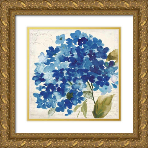 Hampton Hydrangea II Gold Ornate Wood Framed Art Print with Double Matting by Jensen, Asia