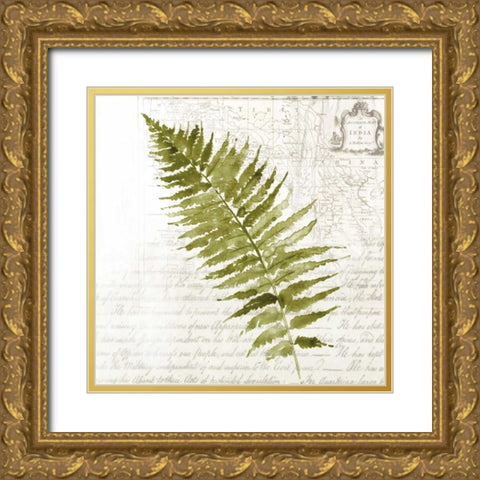 Fern II Gold Ornate Wood Framed Art Print with Double Matting by Jensen, Asia