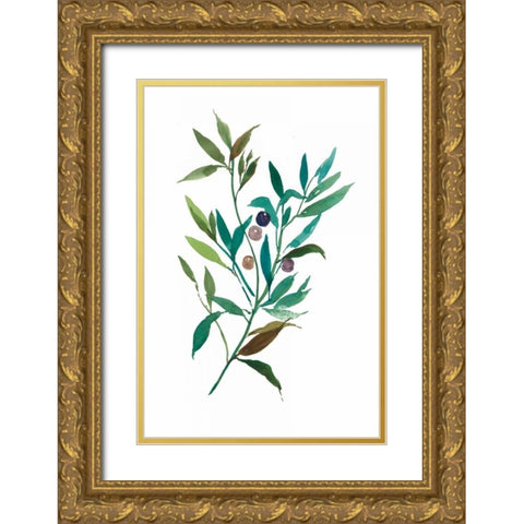 Olive I Gold Ornate Wood Framed Art Print with Double Matting by Jensen, Asia