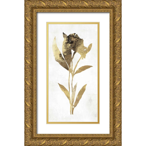 Gold Botanical III Gold Ornate Wood Framed Art Print with Double Matting by Jensen, Asia