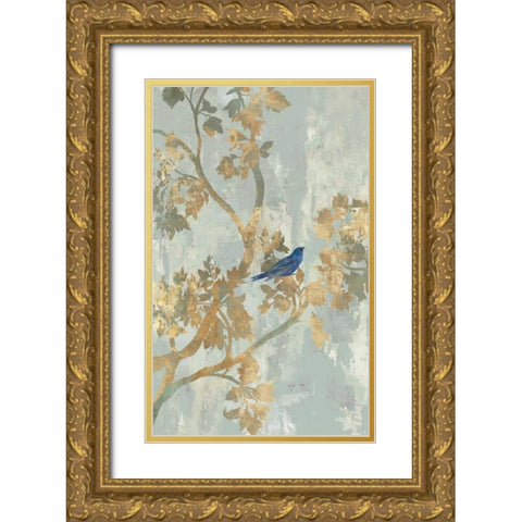 Blue Bird Gold Ornate Wood Framed Art Print with Double Matting by Jensen, Asia