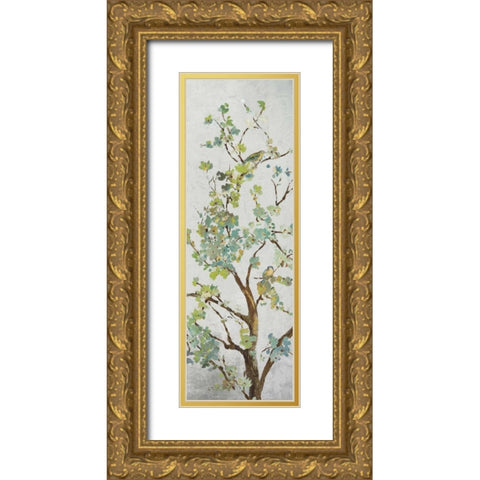 Sage Branch I Gold Ornate Wood Framed Art Print with Double Matting by Jensen, Asia