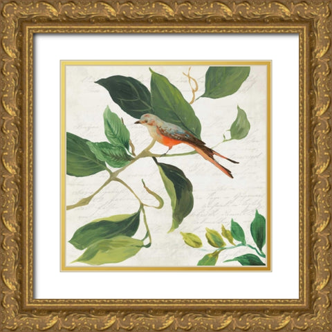 Singing Bird I Gold Ornate Wood Framed Art Print with Double Matting by Jensen, Asia