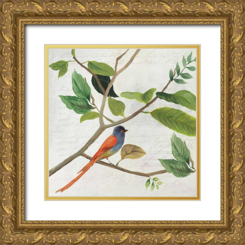 Singing Bird II Gold Ornate Wood Framed Art Print with Double Matting by Jensen, Asia