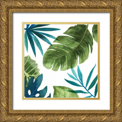 Tropical Leaves II Gold Ornate Wood Framed Art Print with Double Matting by Jensen, Asia