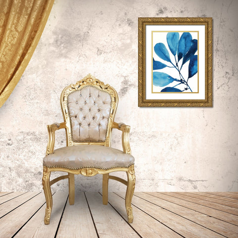 Sapphire Stems II Gold Ornate Wood Framed Art Print with Double Matting by Jensen, Asia