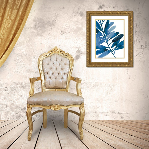 Sapphire Stems III Gold Ornate Wood Framed Art Print with Double Matting by Jensen, Asia