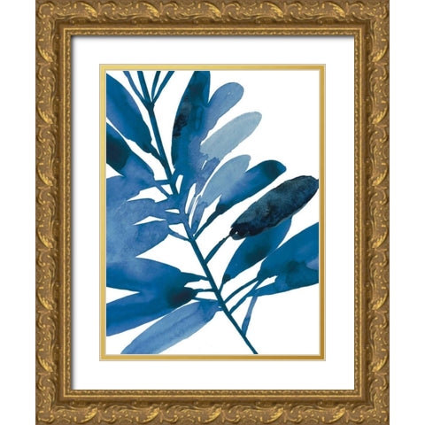 Sapphire Stems III Gold Ornate Wood Framed Art Print with Double Matting by Jensen, Asia