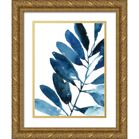 Sapphire Stems IV Gold Ornate Wood Framed Art Print with Double Matting by Jensen, Asia