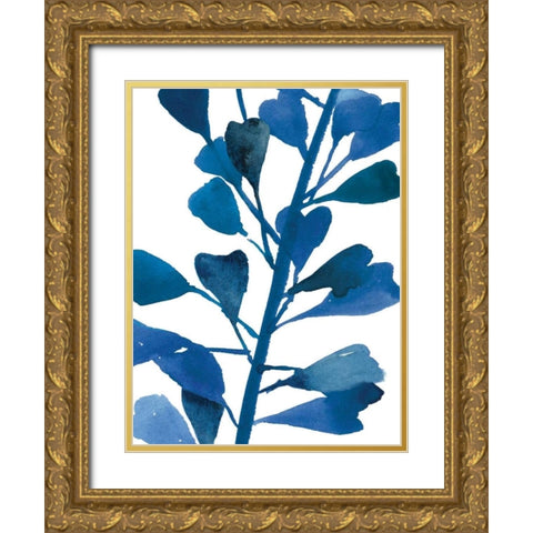 Sapphire Stems VI Gold Ornate Wood Framed Art Print with Double Matting by Jensen, Asia
