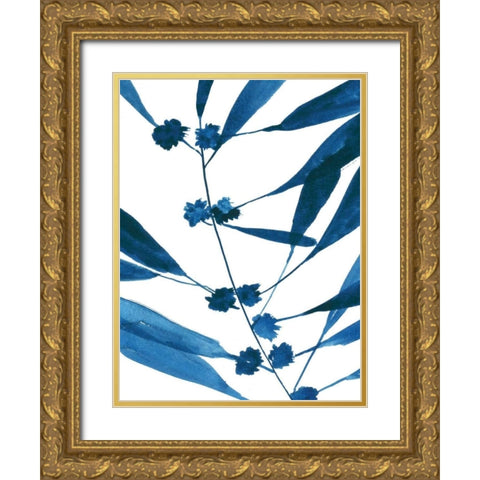 Sapphire Stems VII Gold Ornate Wood Framed Art Print with Double Matting by Jensen, Asia