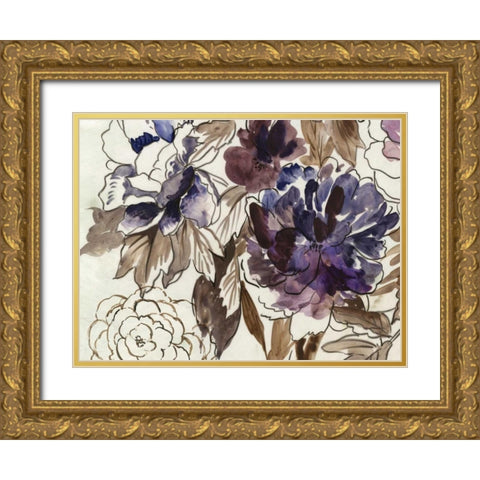 Japanese Garden III Plum Version Gold Ornate Wood Framed Art Print with Double Matting by Jensen, Asia