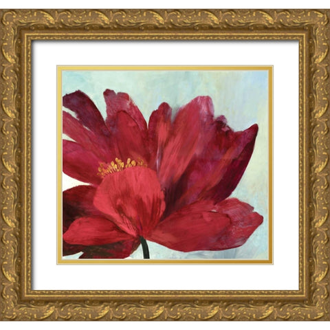 Passionate Flower Gold Ornate Wood Framed Art Print with Double Matting by Jensen, Asia