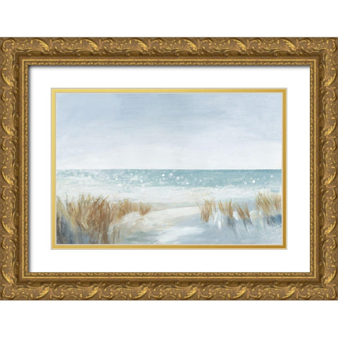 Soft Beach Gold Ornate Wood Framed Art Print with Double Matting by Jensen, Asia