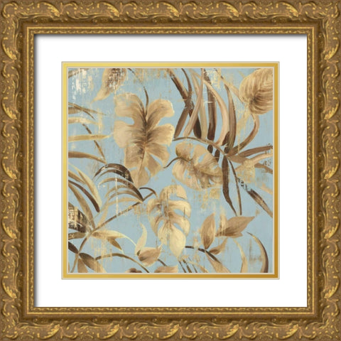 Gold Palms I Gold Ornate Wood Framed Art Print with Double Matting by Jensen, Asia