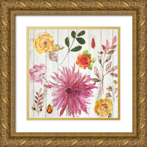 Folk Gardens II Gold Ornate Wood Framed Art Print with Double Matting by Jensen, Asia