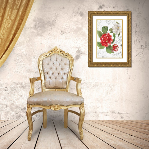 Florecer I Gold Ornate Wood Framed Art Print with Double Matting by Jensen, Asia