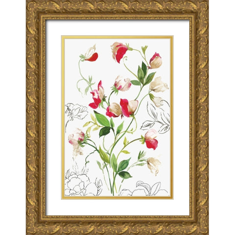 Florecer II Gold Ornate Wood Framed Art Print with Double Matting by Jensen, Asia