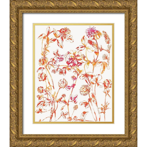 Orange Bloom I Gold Ornate Wood Framed Art Print with Double Matting by Jensen, Asia