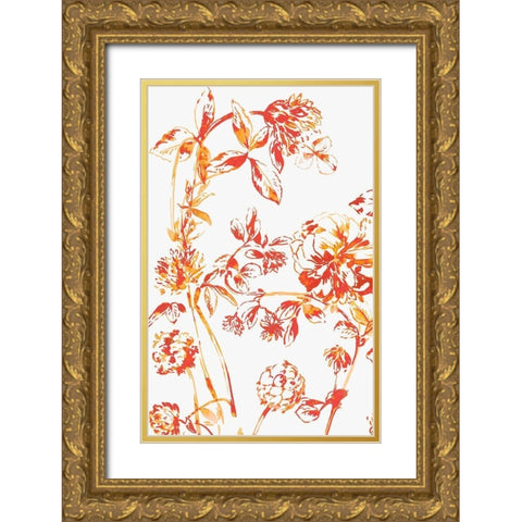 Orange Bloom II Gold Ornate Wood Framed Art Print with Double Matting by Jensen, Asia