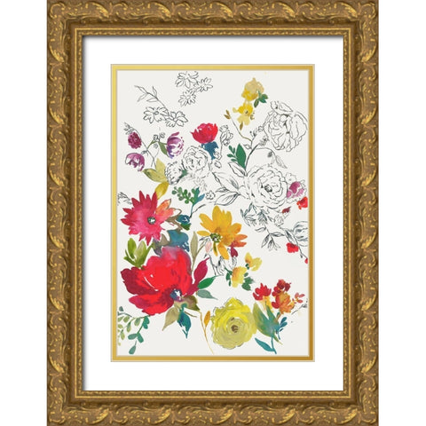 Boutonniere I Gold Ornate Wood Framed Art Print with Double Matting by Jensen, Asia