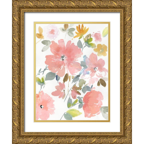 Soft Enamoring Gold Ornate Wood Framed Art Print with Double Matting by Jensen, Asia