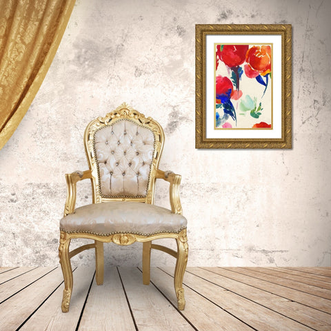 Fresh Spring Florals I  Gold Ornate Wood Framed Art Print with Double Matting by Jensen, Asia