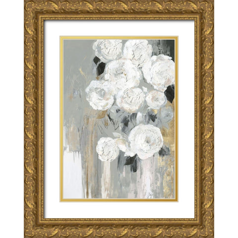 Cascading Gray  Gold Ornate Wood Framed Art Print with Double Matting by Jensen, Asia