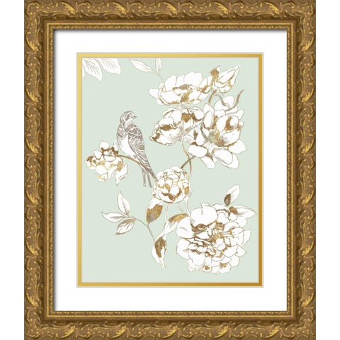 Silent Admiring Gold Ornate Wood Framed Art Print with Double Matting by Jensen, Asia